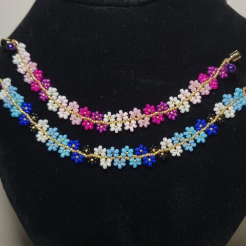 Handcrafted Floral Beaded Bracelet – Elegant & Colorful