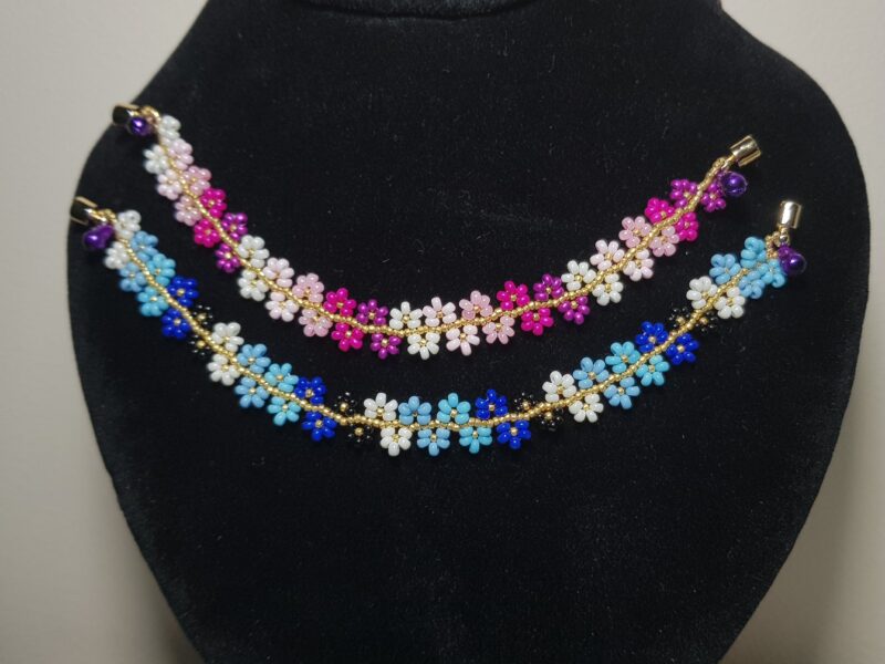 Handcrafted Floral Beaded Bracelet – Elegant & Colorful