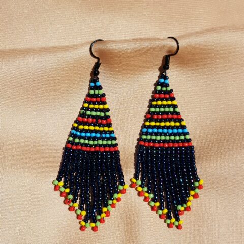 Handmade Beaded Fringe Earrings