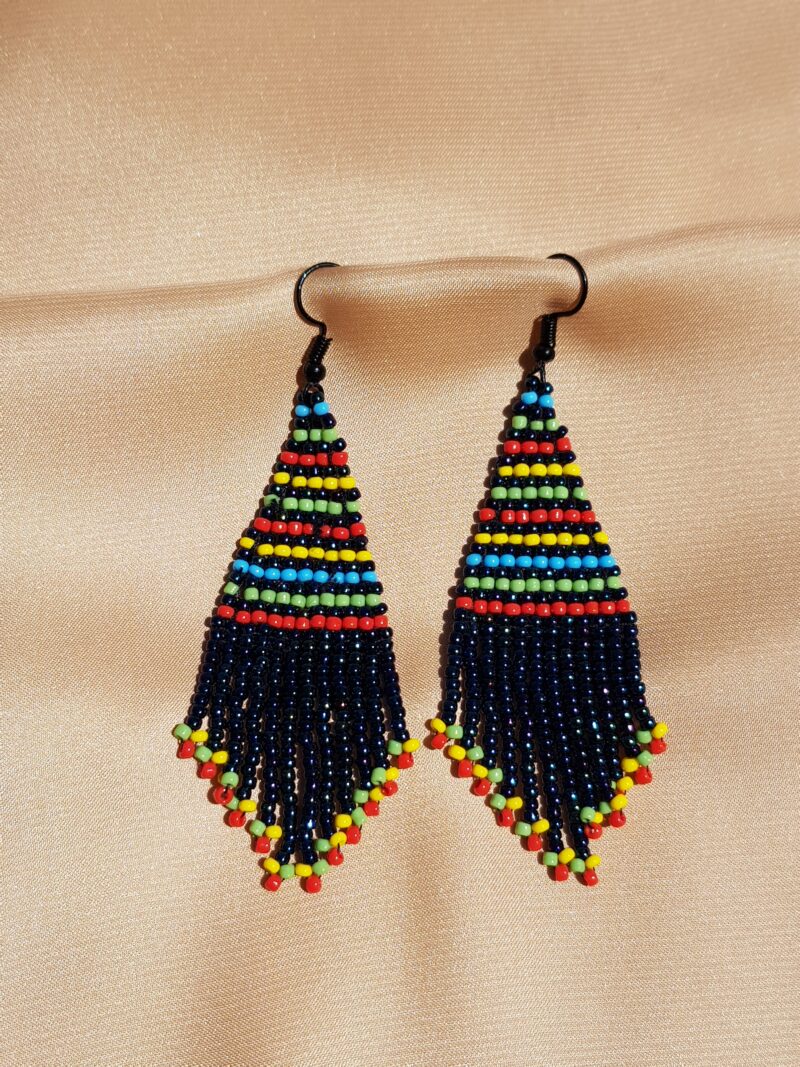 Handmade Beaded Fringe Earrings