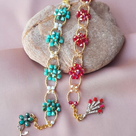 Elegant Swarovski Crystal Floral Bracelet