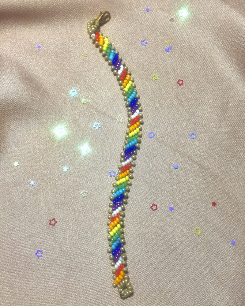Handmade Rainbow Beaded Charm Bracelets – (Made with Imported Beads) - Image 2